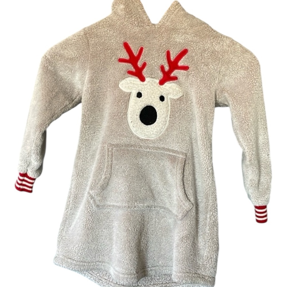 Crown & Ivy Fuzzy Gray Hoodie with Red Lining